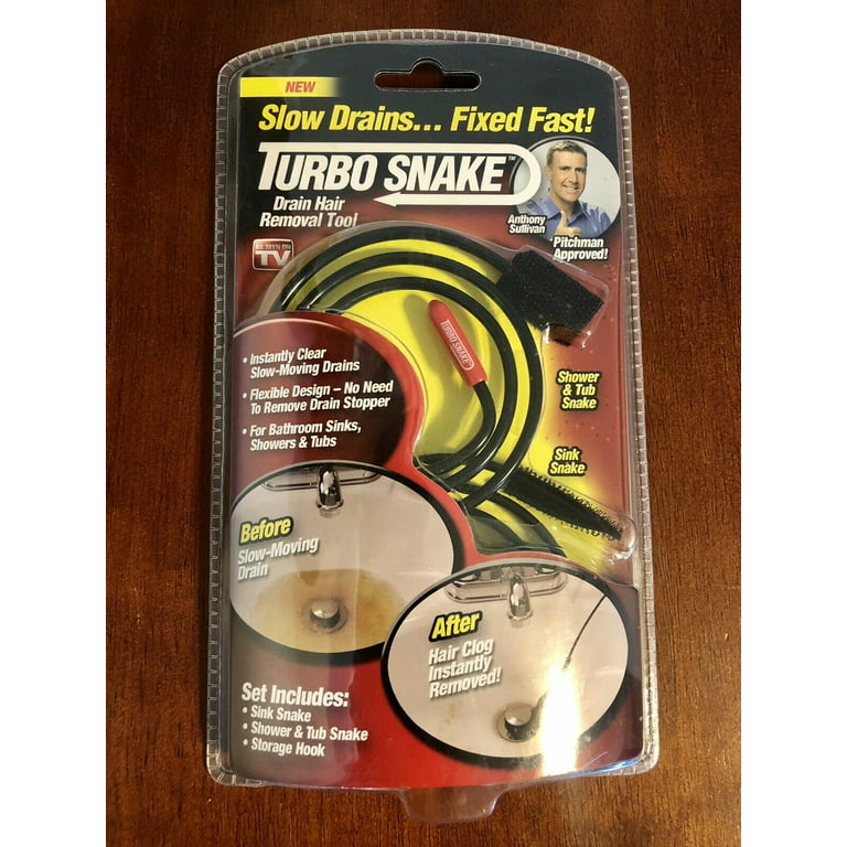 As seen on Tv Snake Turbo Drain Flexible Stick Drain Opener Hair Drain Clog  Remover Kit Tool