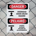 thumbnail image 5 of (2 Pack) Overhead Door Crush Hazard Bilingual OSHA Danger Sign 18 Inch X 24 Inch Indoor / Outdoor Rust-Free Aluminum Metal Signs for Workplace, Workshop, and Construction Site, Made in, 5 of 8
