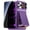Purple, variant on Dteck Hidden Back Wallet Card Holder Case For iPhone 17 Pro Max with Privacy Screen Protector Auto Alignment Kit, Shockproof Kickstand RFID Blocking Sliding Lens Cover, Black