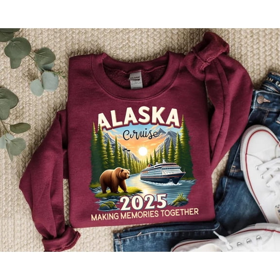 Alaska Cruise 2025 Sweatshirt: Scenic Bear Mountain Ship Souvenir TSHIRT All Size S-5XL