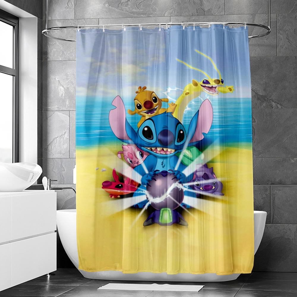Lilo and Stitch Cartoon Anime Aesthetics Cartoon Stitch Shower Curtain ...