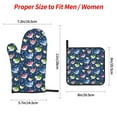 thumbnail image 2 of Balery Colorful Cartoon Shark Pattern Oven Mitts and Pot Holders 4 pcs Set, Kitchen Oven Glove High Heat Resistant 500℉ Oven Mitts with Non-Slip Silicone Surface, 2 of 6
