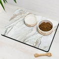 thumbnail image 3 of Pet Food Mat Absobing Durable Dog Water Mat Marble Grey Cat Feeding Mat Dog Water Bowl Mat for Messy Drinker, 3 of 7