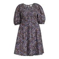 thumbnail image 5 of Terra & Sky Women's Plus Smocked Dress with Puff Sleeves, 5 of 5