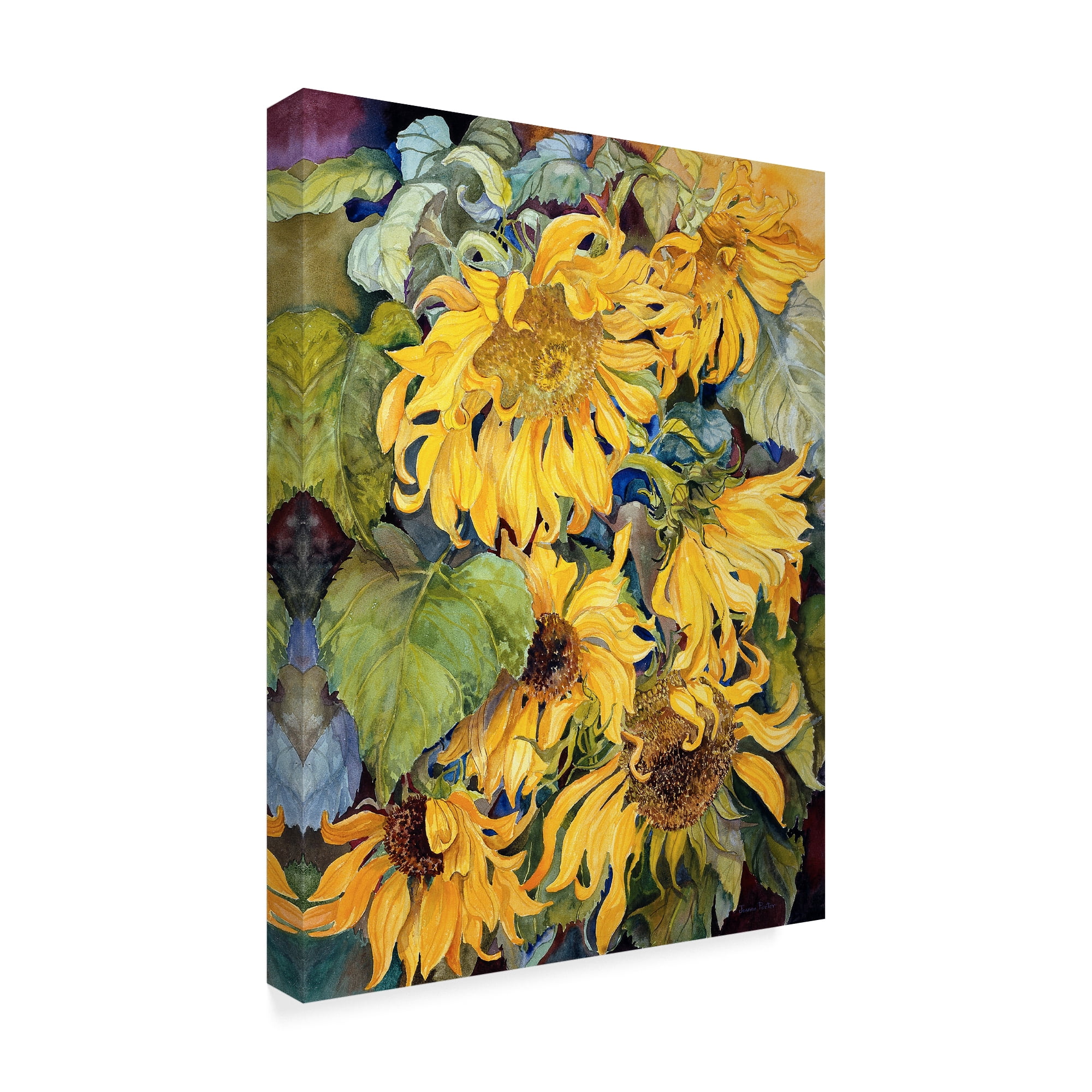 Trademark Fine Art 'Cascading Sunflowers' Canvas Art by Joanne Porter