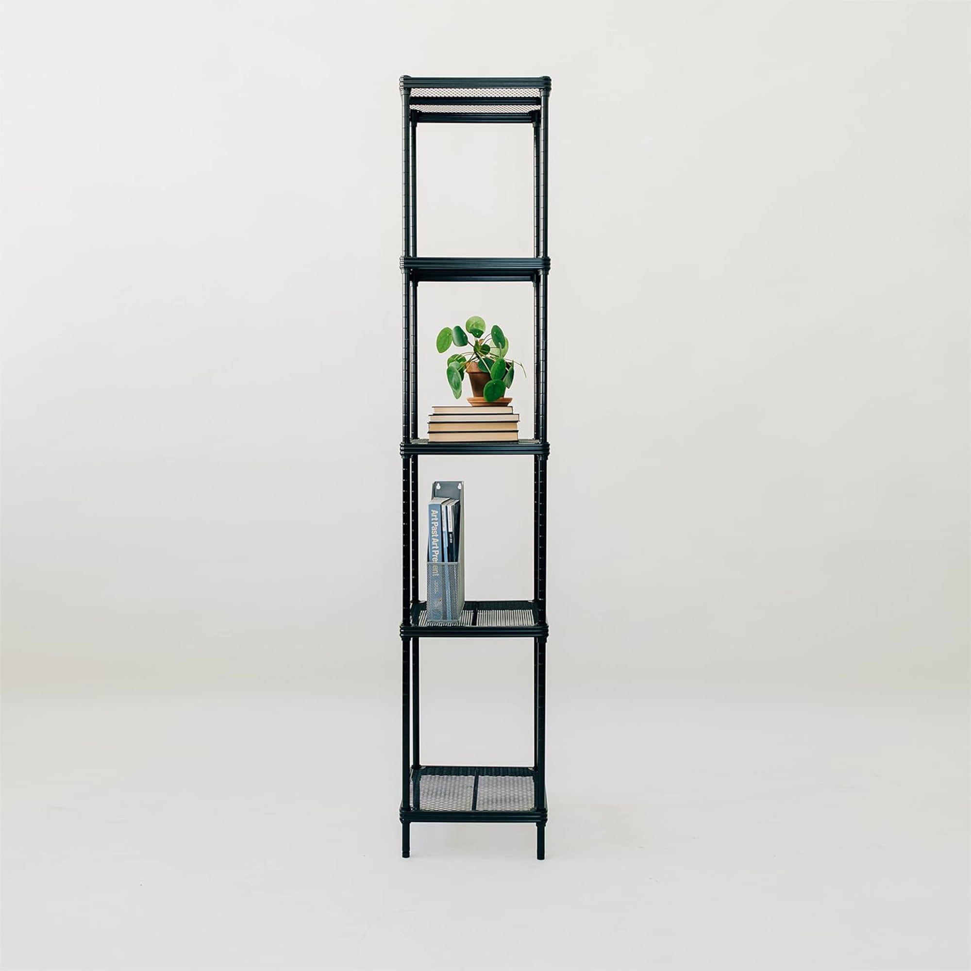 Design Ideas MeshWorks 5 Tier Metal Storage Shelving Unit Tower, Black
