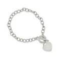 thumbnail image 1 of Classic Sterling Silver Toggle Heart Tag Charm Bracelet, 1 of 2