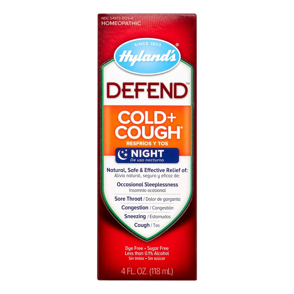 Hyland?s DEFEND Cold and Cough Night Syrup, Natural Relief of Cold and