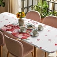 thumbnail image 3 of Valentine's Day Table Cloths for 8 Foot Rectangle Tables, Eucalyptus Leaves Coffee Gifts Patio Waterproof Elastic Fitted Tablecloths, Washable Rectangular Table Cover for Camping, 3 of 8