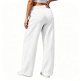 thumbnail image 4 of Resicozy Wide Leg Sweatpants Women Elastic Drawstring Waist Baggy Jogger Yoga Sweatpant with Pockets White M, 4 of 6