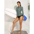 thumbnail image 6 of Charmo Womens Crew Neck Rash Guard Color Blocked UPF 50+ SwimSuit, 6 of 6