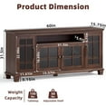 thumbnail image 2 of LELELINKY 6-Doors Farmhouse Sideboard with Glass Doors, 60'' W Buffet Cabinet with Adjustable Shelves, Coffee Bar Table for Kitchen Dining Room, Walnut, 2 of 7