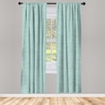thumbnail image 4 of Ambesonne Cloud Window Curtains, Grunge Spring Season Pattern, Each 28" W x 63" L, Almond Green and White, 4 of 4