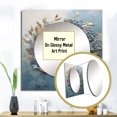thumbnail image 3 of Designart "Simplicity In Bold And Blue Wreath" Wreath Square Mirror For Wall Decor - Large Beige Square Mirror Printed Wall Decor - Traditional Square Living Room Mirror, 3 of 5