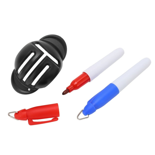 Ball Line Liner, Ball Line Marker Plastic Unique Identification Symbols 2 Marker Pens Portable for Better Alignment Black,,Red