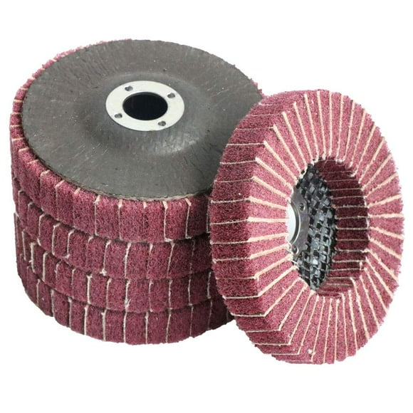 FPPO 5Pcs 4.5" x 7/8" Nylon Fiber Flap Disc Polishing Grinding Wheel,Scouring pad Buffing Wheel for Angle Grinder, Polishing Tools (Grit 240)