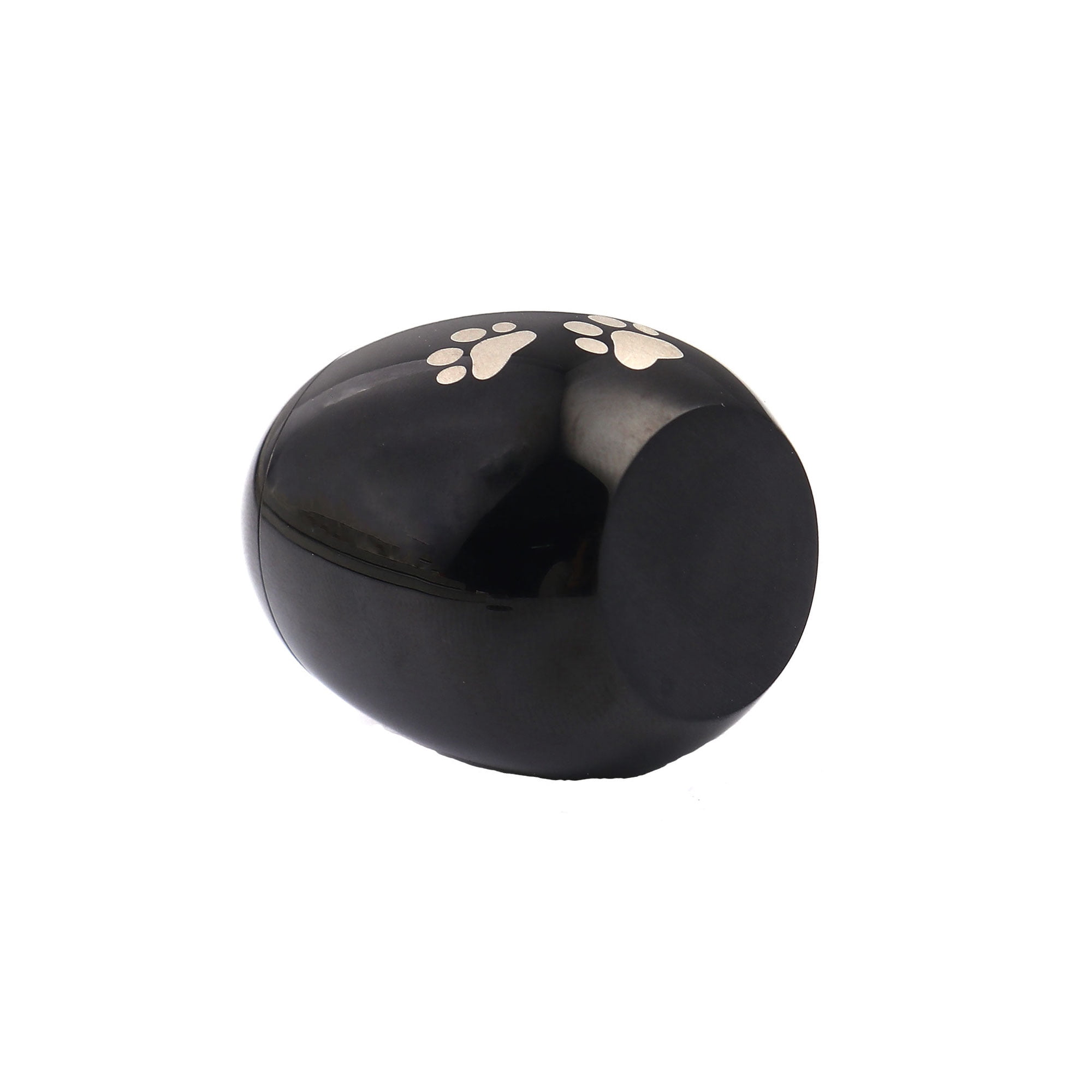Mini Waterproof Stainless Steel Small Black Pet Cremation Urn for Ashes Holder Handcrafted Paw Print Memorial Dog Ash Container Keepsake with Free Gift Pouch