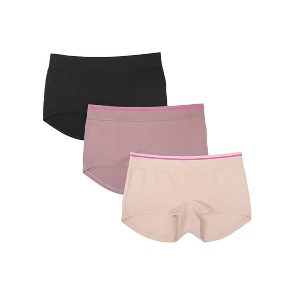 Fruit of the Loom A Fresh Collection Hey Shorty 3-Pack Seamless Boyshorts for Women’s Everyday Comfort