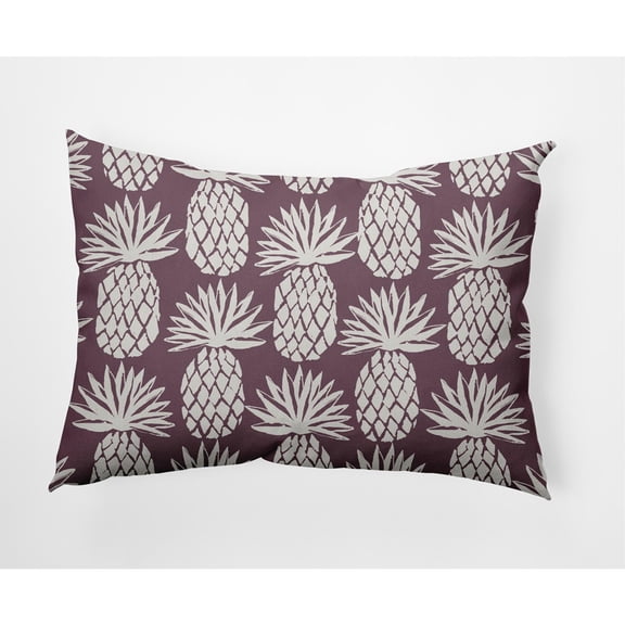 E by Design Pineapple Pattern Nautical Indoor/Outdoor Lumbar Throw Pillow