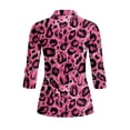 thumbnail image 3 of Uorisanigo Pink Leopard Print Womens Moisture Wicking Casual Tennis Activewear Size XL Versatile Fashionable Long Sleeve Golf Polo Shirts with Zipper Casual Outing Wear Pullover, 3 of 7