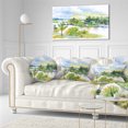 thumbnail image 3 of Designart Autumn Forest and Lake Watercolor - Landscape Printed Throw Pillow - 12x20, 3 of 5