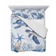 thumbnail image 7 of Summer Beach Coastal Twin Size Down Alternative Comforter, Lightweight Comforter Quilt Bedding Set with Pillow Shams Sea Turtle Coral Nautical All Seasons Bed Comforter Duvet Insert 68"x86", 7 of 7