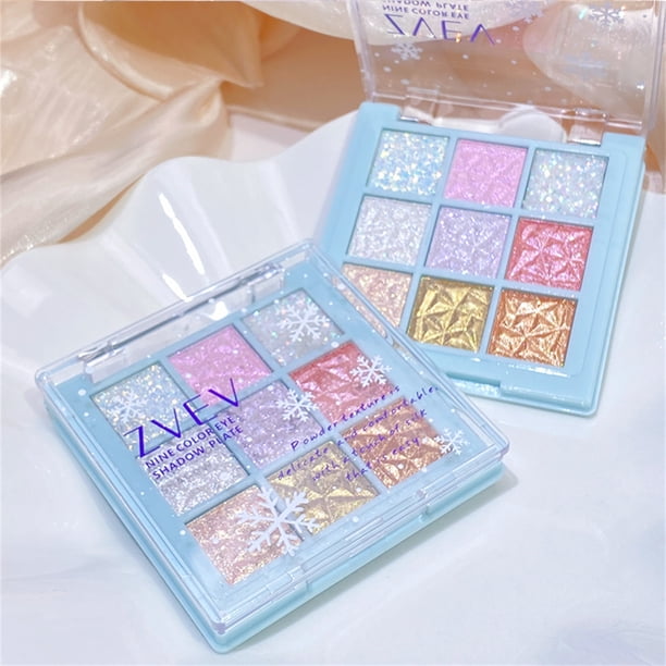MAUXDA 9 Colors Sparkly Shimmer Eyeshadow Palette Makeup, Natural