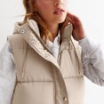 thumbnail image 3 of Karoyedx Women Winter Clothes Womens Puffer Vests Lightweight Long Sleeveless Quilted Puffer Jacket Long Puffy Vest With Hood Winter Warm Coats Beige Size,L, 3 of 5
