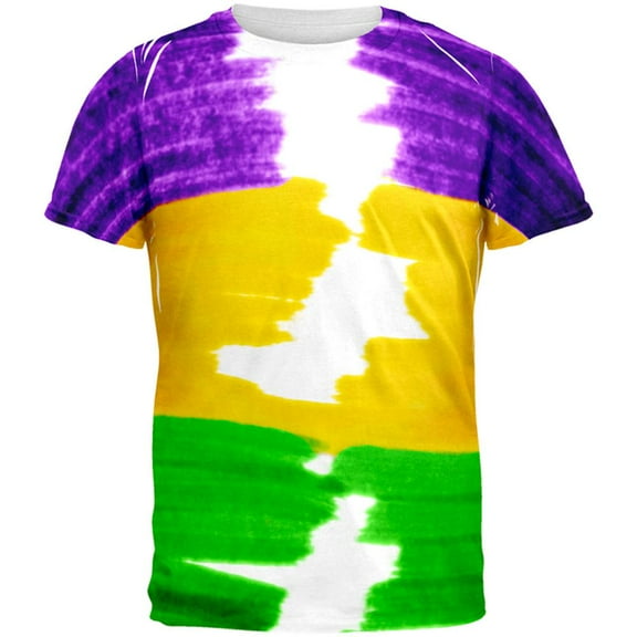 Mardi Gras Color Me Cajun All Over Mens T Shirt Multi X-LG