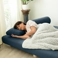 thumbnail image 2 of Jaxx  Avida Daybed - Fold Out Queen Sleeper - Premium Boucle: Sleek and Modern Lounge for Relaxing and Overnight Guests Navy, 2 of 5