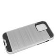 thumbnail image 3 of Apple iPhone 12 Pro Max (6.7") Phone Case Brushed Texture Slim Hybrid Dual Layer Hard & TPU Armor Rugged Cover for iPhone 12 Pro Max  ,by Xcell - Silver, 3 of 7
