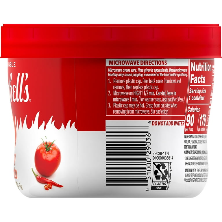 Campbell's Spicy Tomato Soup, 15.4 oz Microwavable Bowl - Walmart.com