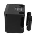 thumbnail image 1 of Speaker Microphone Set, Powerful Subwoofer Easy To Control Wide Application Karaoke Machine Black with 2 Microphones for Home for Camping, 1 of 7