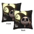 thumbnail image 4 of Fundas de almohada de terciopelo negro de Pesadilla antes de Navidad para sala de estar, sofá, dormitorio, fundas de cojín cuadradas sólidas suaves decorativas con cremallera invisible, sin inserto., 4 of 5