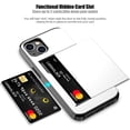 thumbnail image 2 of for iPhone 14 Case with Card Holder Heavy Duty Protective Dual Layer Shockproof Hidden Card Slot Slim Wallet Case for iPhone 14 for Women&Men(White), 2 of 14
