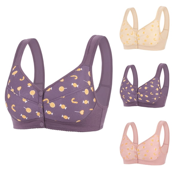 Censtreet Bras for Older Women No Underwire Front Closure Comfort Senior Wireless Closing Bra