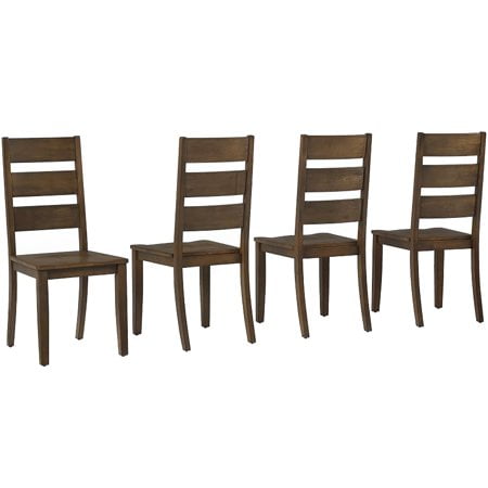 Crosley Furniture Joanna Modern Farmhouse Ladder Back Wood Dining Chairs Set Of 4, Kitchen Chair, Dark Oak