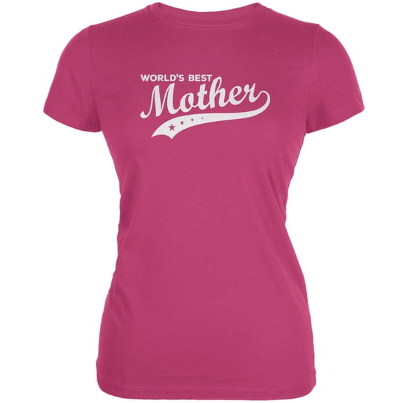 Mother's Day - World's Best Mother Berry Pink Juniors Soft T-Shirt - Large