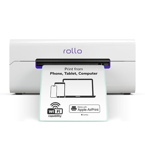 Impresora de etiquetas de envío inalámbrica Rollo - Impresora térmica de etiquetas Wi-Fi de 4x6 para envío de paquetes - AirPrint desde iPhone, iPad, Mac - Compatible con Windows, Chromebook, Android,