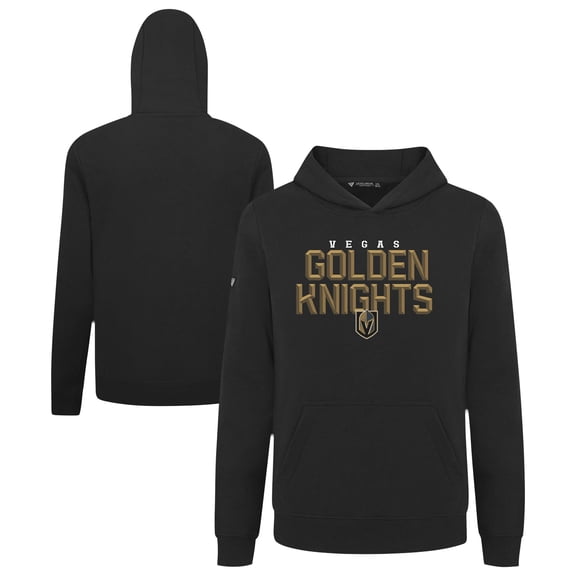 Youth Levelwear Black Vegas Golden Knights Podium Carve Pullover Hoodie