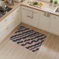 thumbnail image 2 of ODIKA 3'x5' Navy Tan Kuba Handwoven Geometric Wave Washable Area Rug Diagonal Striped Contemporary Abstract Design Non-Slip, Flatweave, Easy Care for Hallway, Laundry Room, 2 of 7