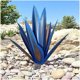 thumbnail image 3 of Qtmnekly Tequila Escultura rústica de metal Planta de agave Decoración del hogar Adornos de jardín de agave de metal pintados a mano rústicos para exteriores, 35 cm, 3 of 6