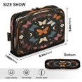 thumbnail image 3 of Standing Pencil Case with Base Large Capacity Stationery Pouch Pen Bag with Zipper for Women Men Colorful Butterflies with Flowers, 3 of 7