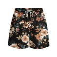 thumbnail image 4 of Odeerbi Mens Swim Trunks Hawaiian Tropical Print Bord Shorts Summer Beach Swimming Trunks Loose Beach Shorts with Pocket Swimming Pants Black, 4 of 6