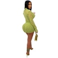 thumbnail image 3 of LYMAYTER Women's Crochet Two Piece Sets Long Sleeve Hollow Beach Dress Set Button-Down V-Neck S-XL, 3 of 7
