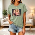 thumbnail image 5 of Dolly Shirt for Women Artistic Portrait Graphic Tee Country Music T Shirt Short Sleeve Crew Neck Casual Western Top, 5 of 5