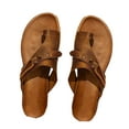 thumbnail image 2 of HEVIRGO 1 Paire Sandales de Plage Slip-on Open Toe Simili Cuir Rétro Bohème Clip-Toe Chaussures de Marche Chaussures Plates, 2 of 10