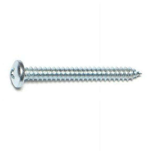 #8 x 1-1/2" Zinc Plated Steel Phillips Pan Head Sheet Metal Screws (40 pcs.)
