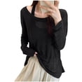 thumbnail image 5 of AGWOLF Women's Sheer Mesh Bikini Cover Ups Off The Shoulder Tops Long Sleeve See Through Shirts Going Out Beach Swimsuits Coverups Black L, 5 of 10