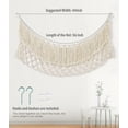 thumbnail image 4 of Large Stuffed Animal Storage Upgraded [in Wide/Handwoven Macrame/Cream] Toy Storage Net Hammock for Flat Wall Hardware Included, 4 of 7